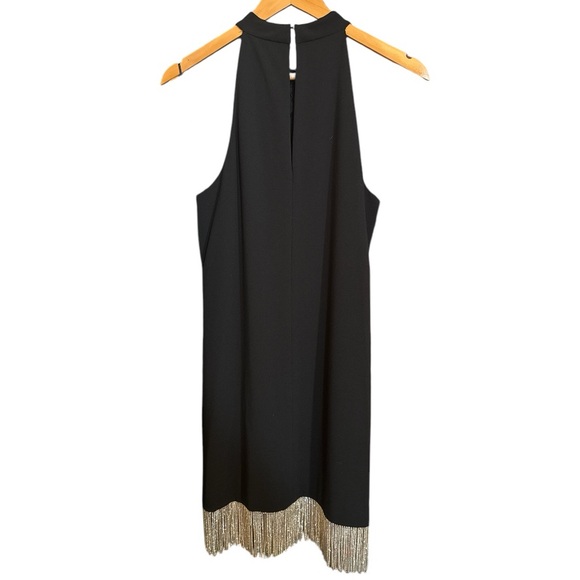 TRINA TURK Queene Rhinestone Fringe Sleeveless Halter Dress - Picture 2 of 8